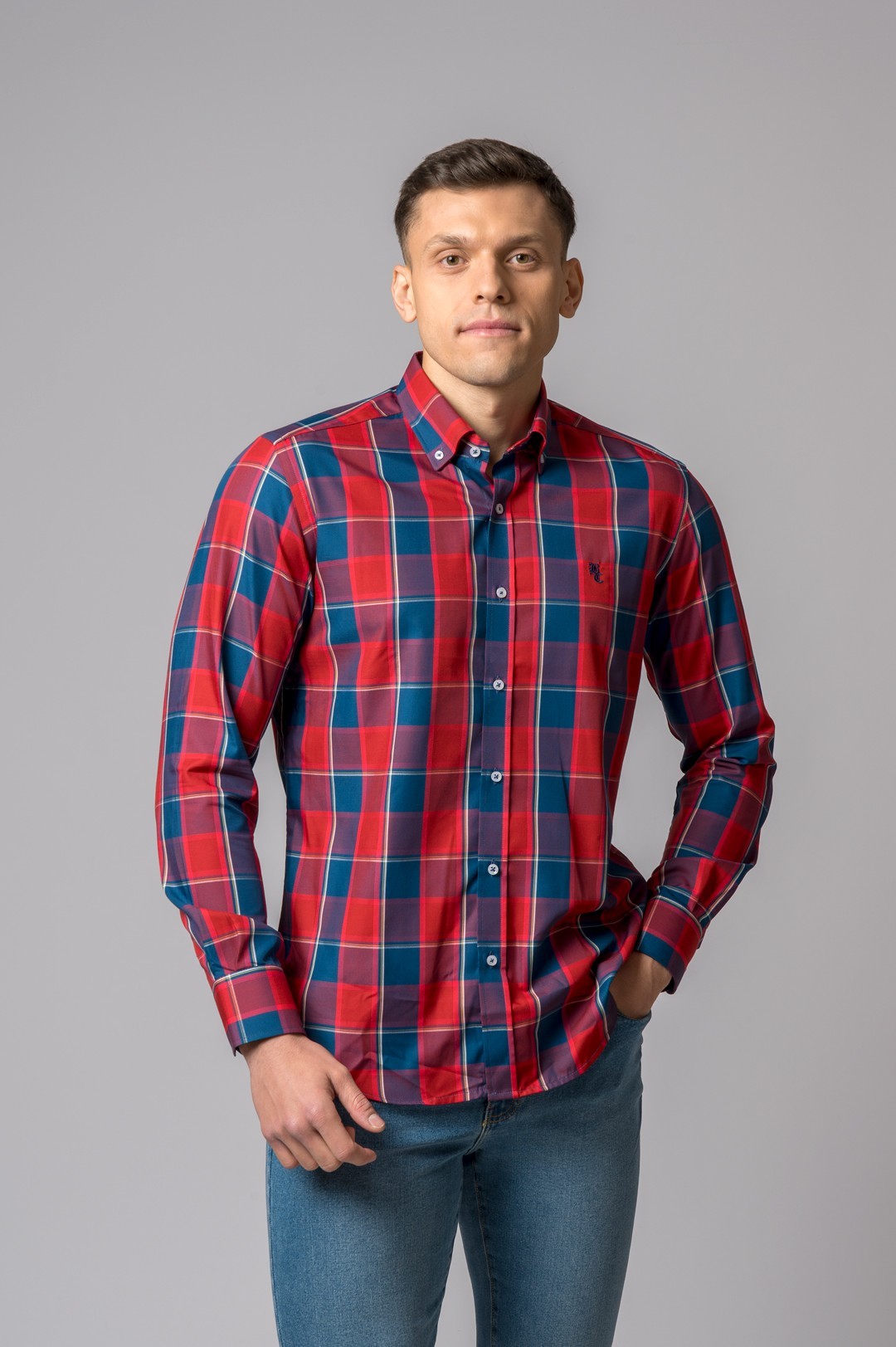CAMISA CUADROS ROJO Y AZUL