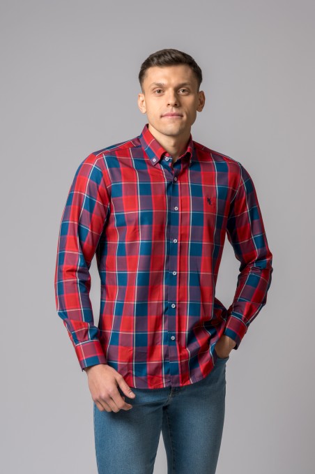 CAMISA CUADROS ROJO Y AZUL