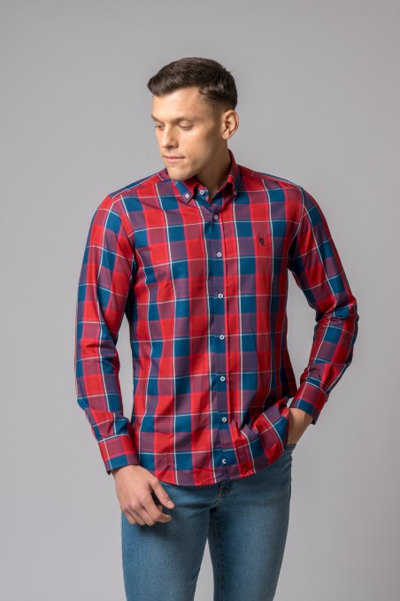 CAMISA CUADROS ROJO Y AZUL