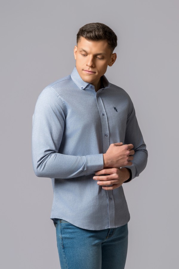 CAMISA SARGA AZUL
