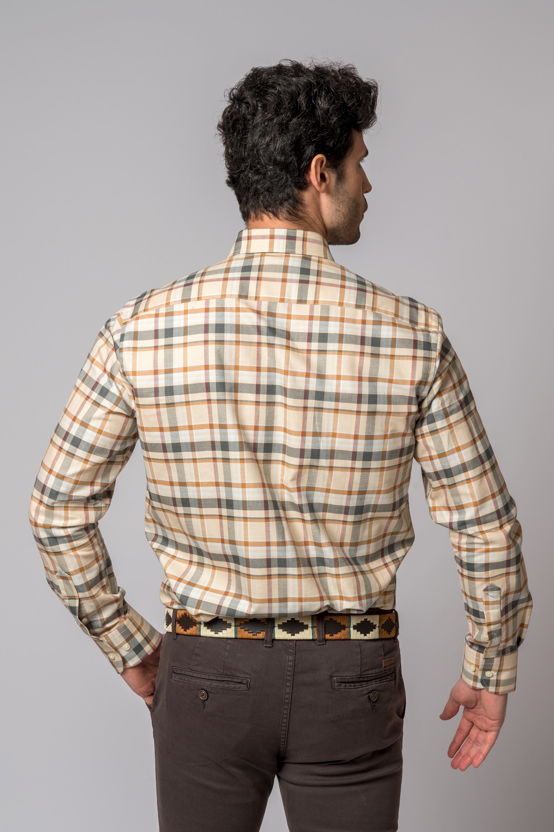 CAMISA CUADROS CREMA