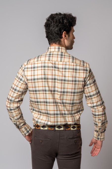 CAMISA CUADROS CREMA
