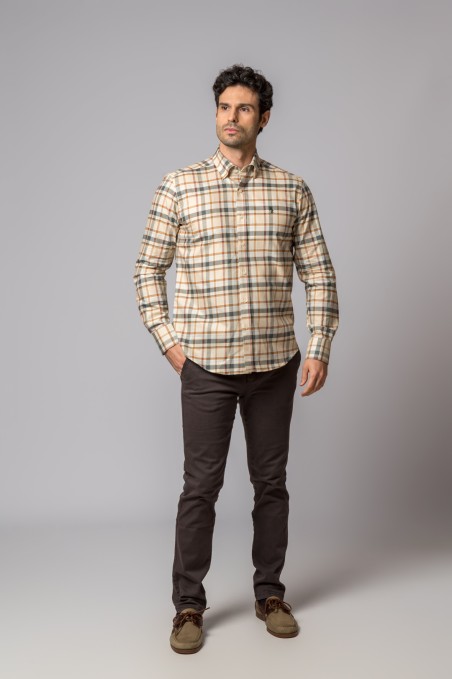 CAMISA CUADROS CREMA
