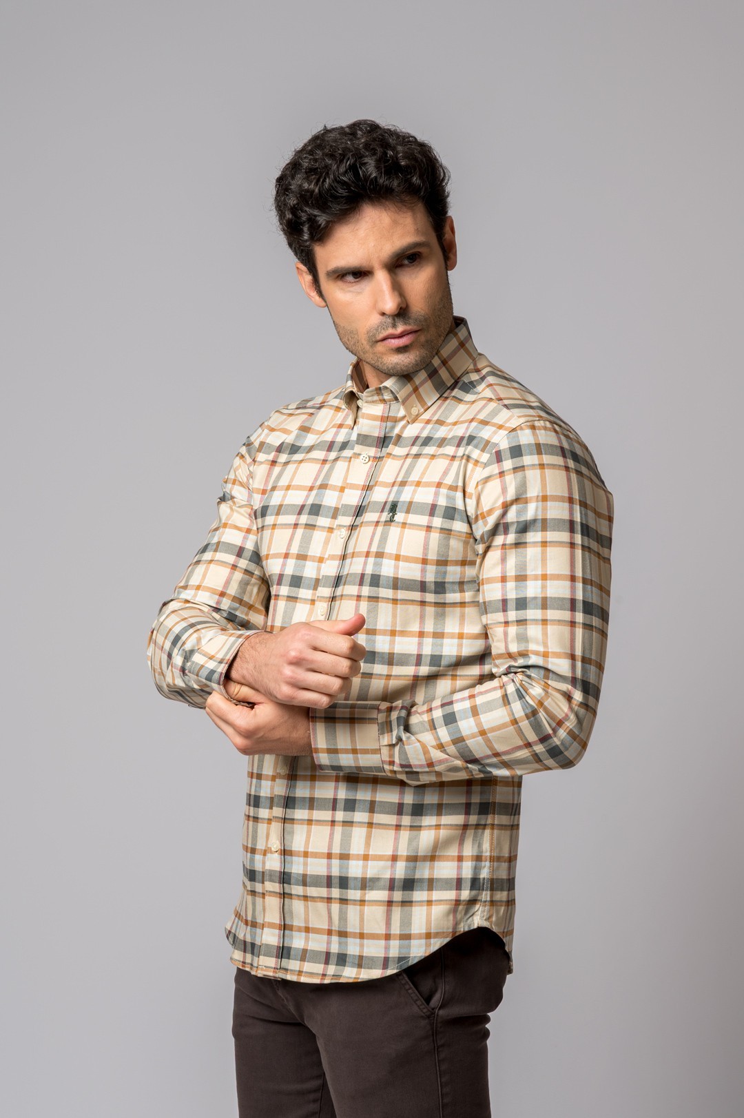 CAMISA CUADROS CREMA
