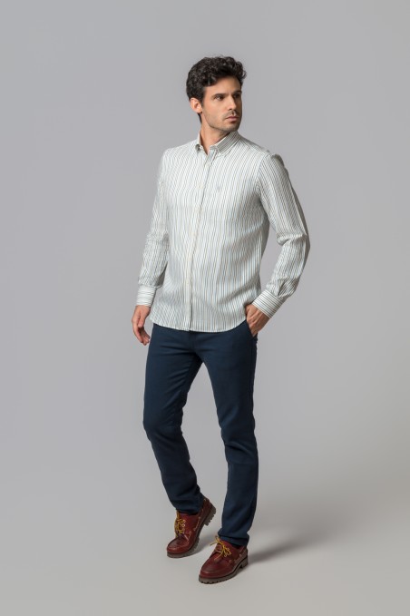 CAMISA RAYAS AZUL MARINO, CELESTE Y GRIS
