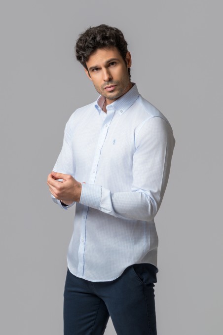 LIGHT BLUE PLAID SHIRT