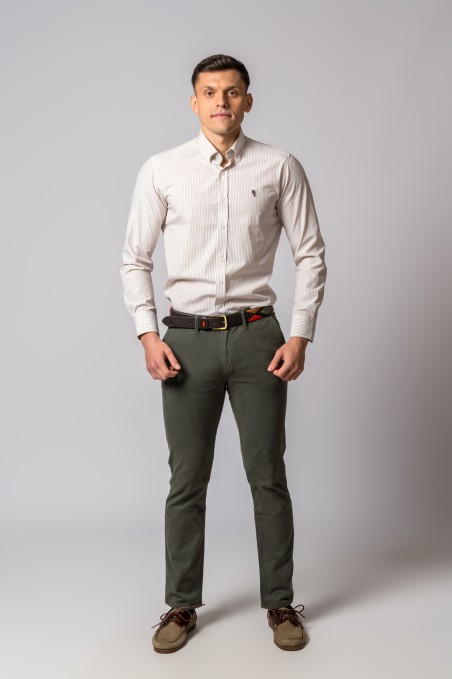 CLASSIC GREEN CHINO TROUSERS