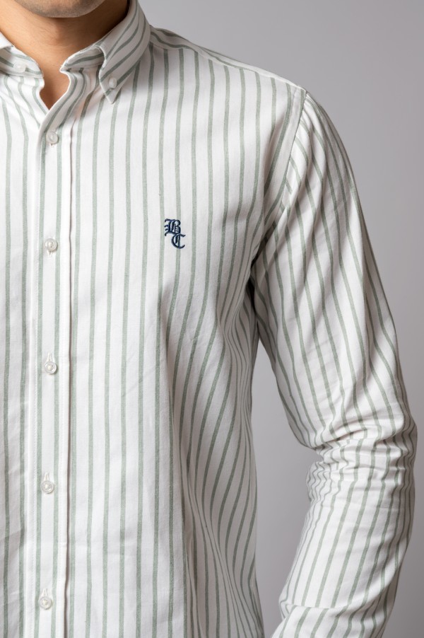 CAMISA RAYAS VERDE PASTEL 2