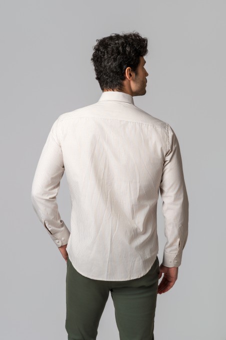 CAMISA RAYAS TOSTADO