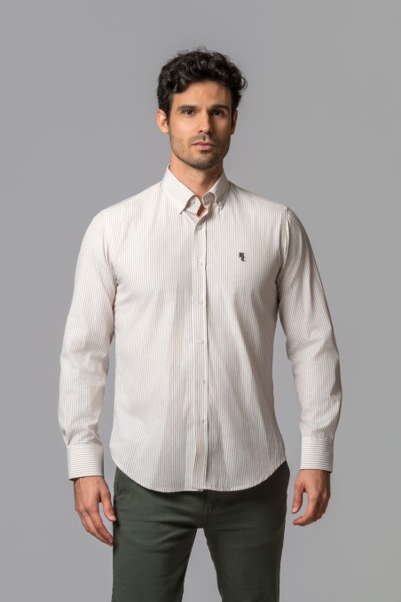 CAMISA RAYAS TOSTADO