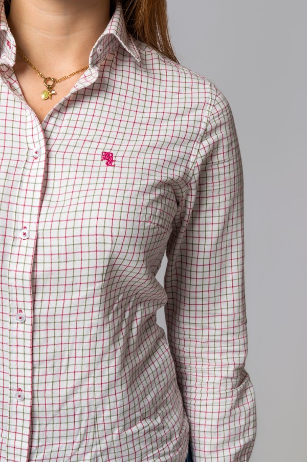 CAMISA CUADROS CAMEL Y BURDEOS 2