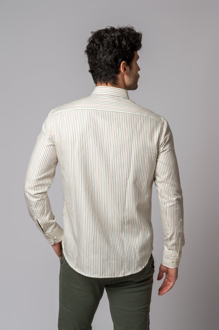 CAMISA RAYAS NARANJA,VERDE Y AZUL