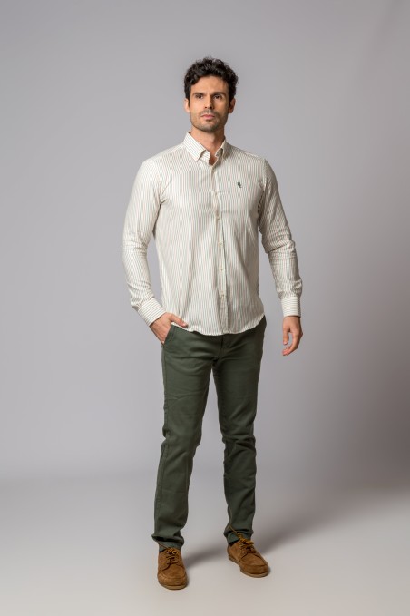 CAMISA RAYAS NARANJA,VERDE Y AZUL
