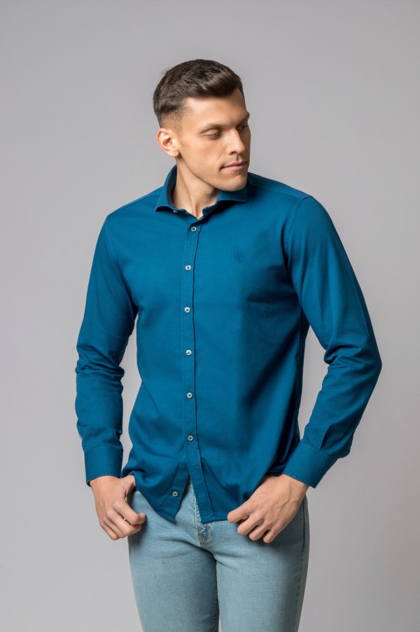 CAMISA AZUL PETROL