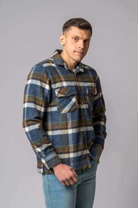 BLUE PLAID OVERSHIRT