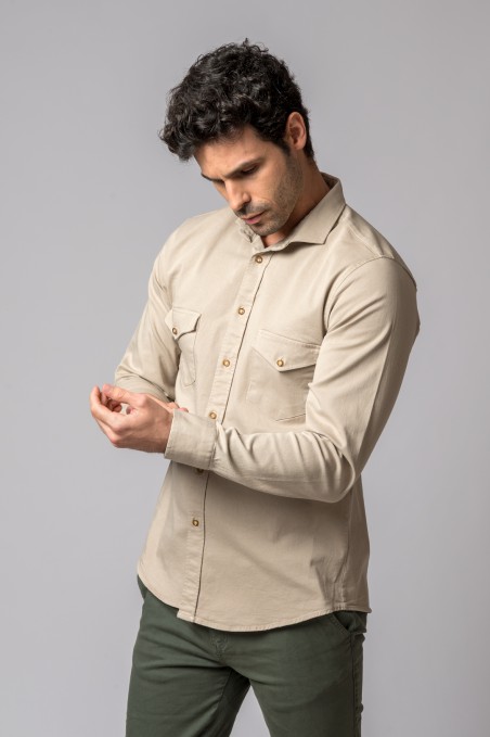 SOBRECAMISA BOLSILLOS CREAM