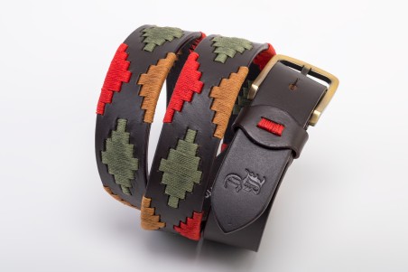 ARGENTINE BELT RED, GREEN AND CAMEL