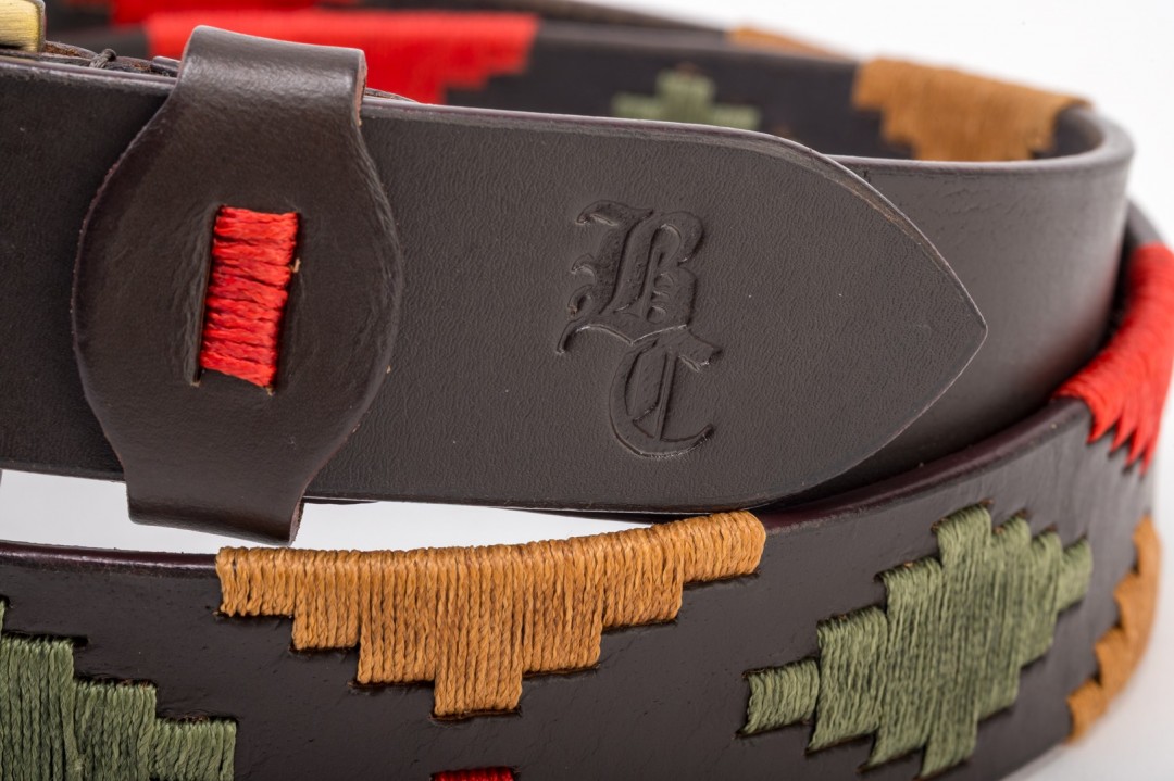 ARGENTINE BELT RED, GREEN AND CAMEL
