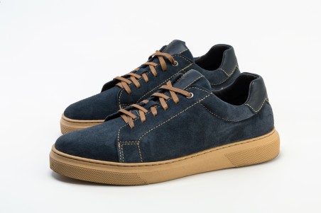 ZAPATILLA PIEL AZUL MARINO