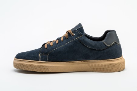 ZAPATILLA PIEL AZUL MARINO