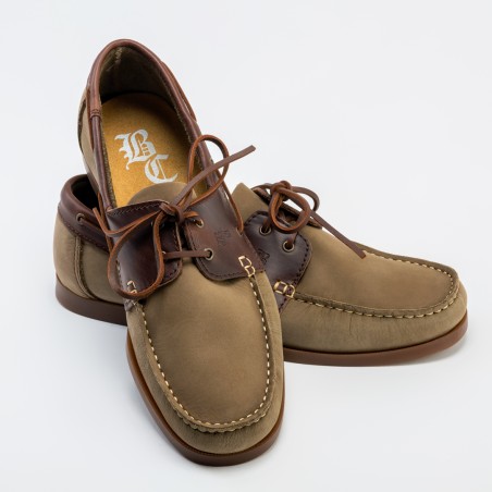 Calzado de piel para hombre verde kaki