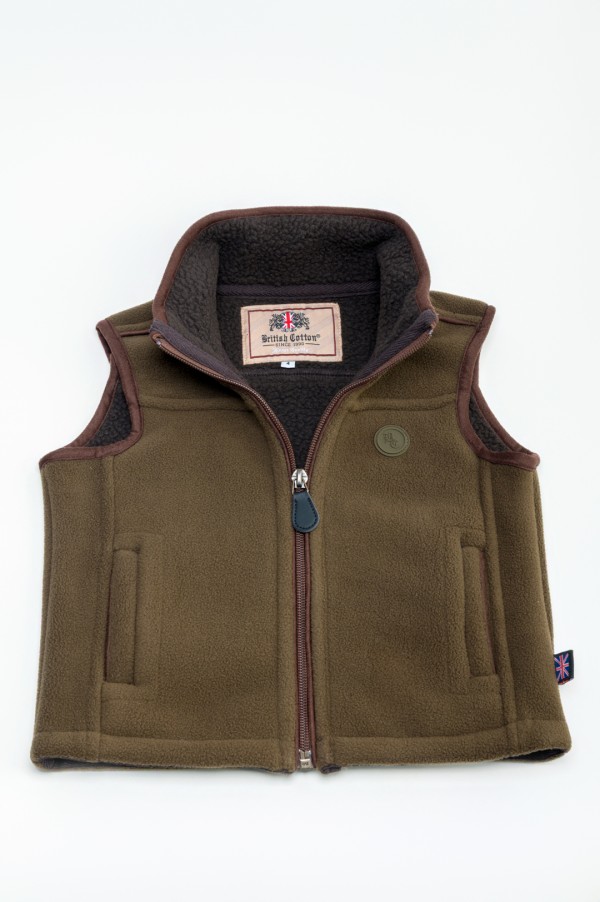 CHALECO POLAR NIÑO CAMEL OLIVE 2