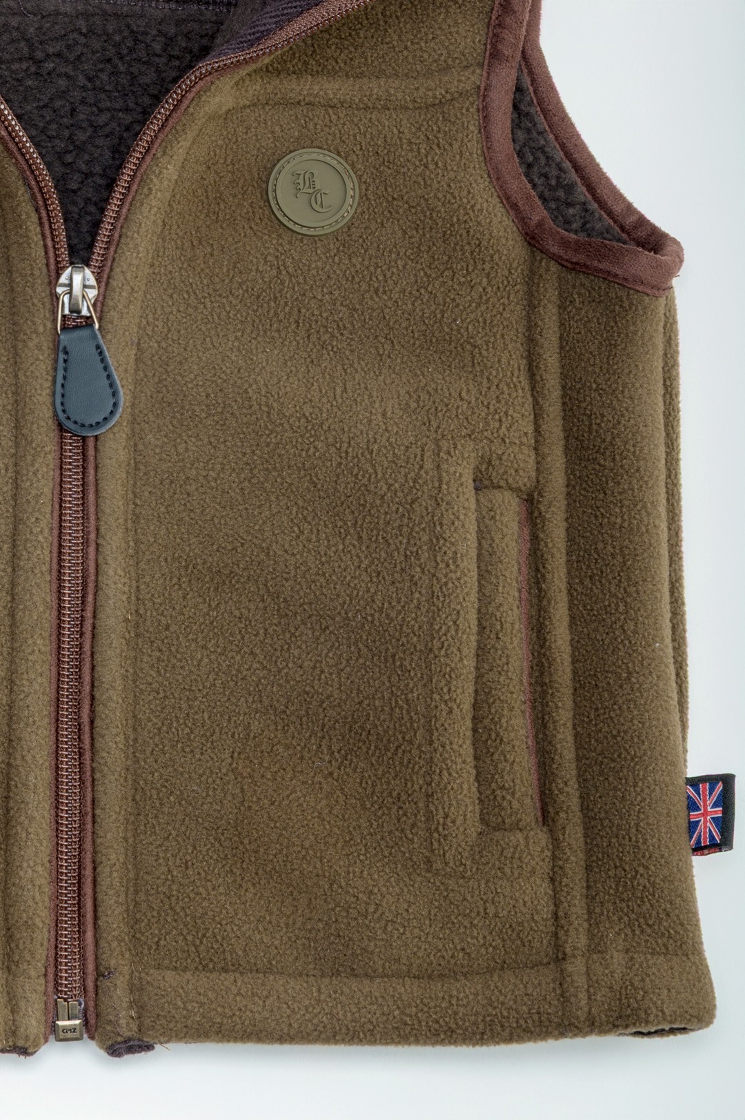 CHALECO POLAR NIÑO CAMEL OLIVE