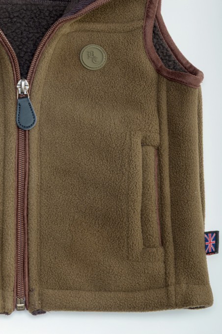 CHALECO POLAR NIÑO CAMEL OLIVE