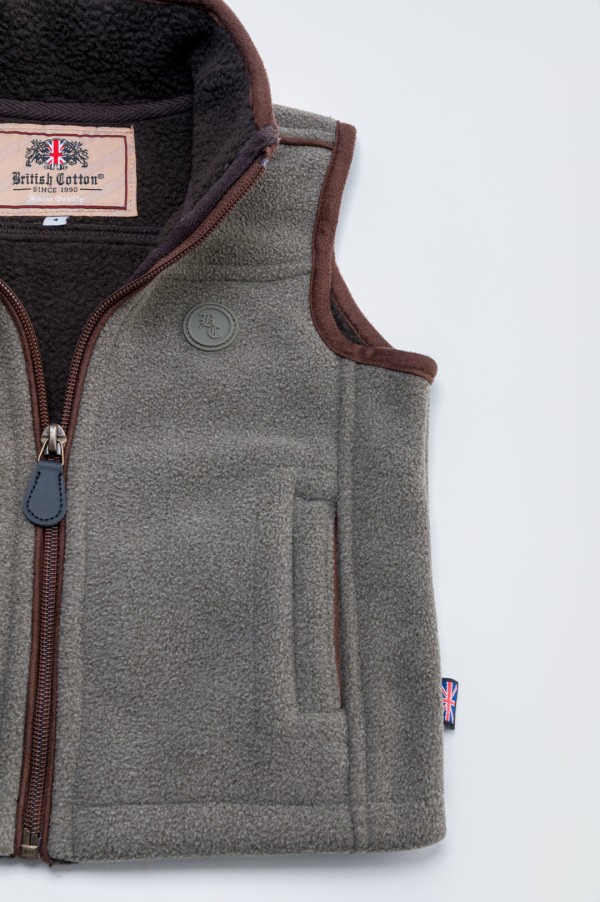 CHALECO POLAR NIÑO GRIS