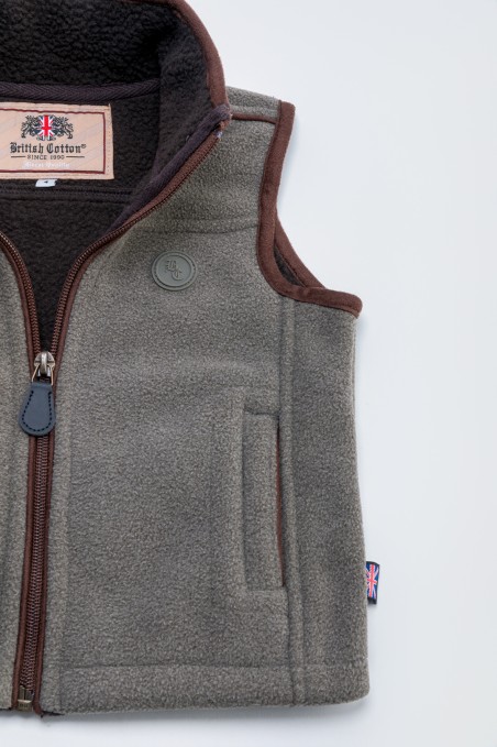 CHALECO POLAR NIÑO GRIS
