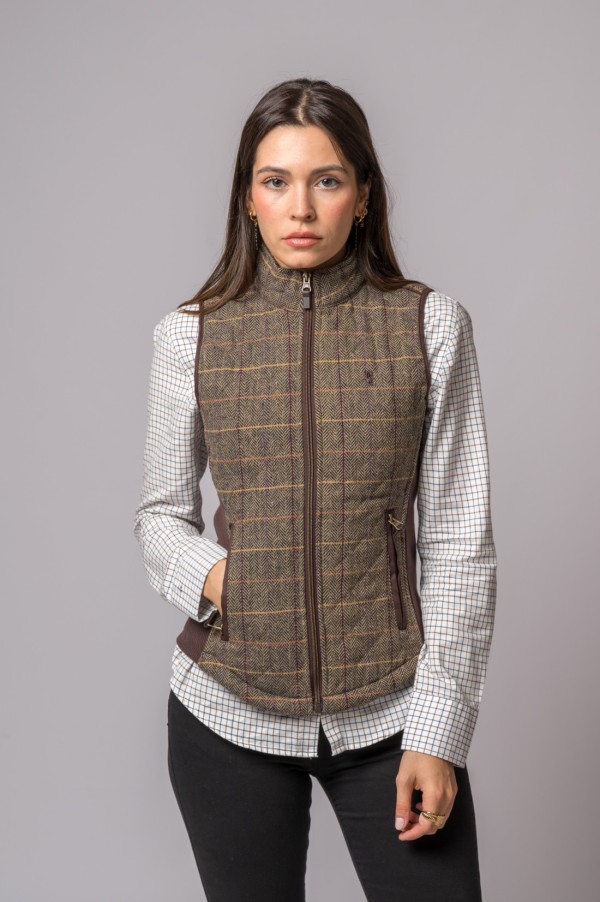 GILET IN TWEED A SPINA DI PESCE