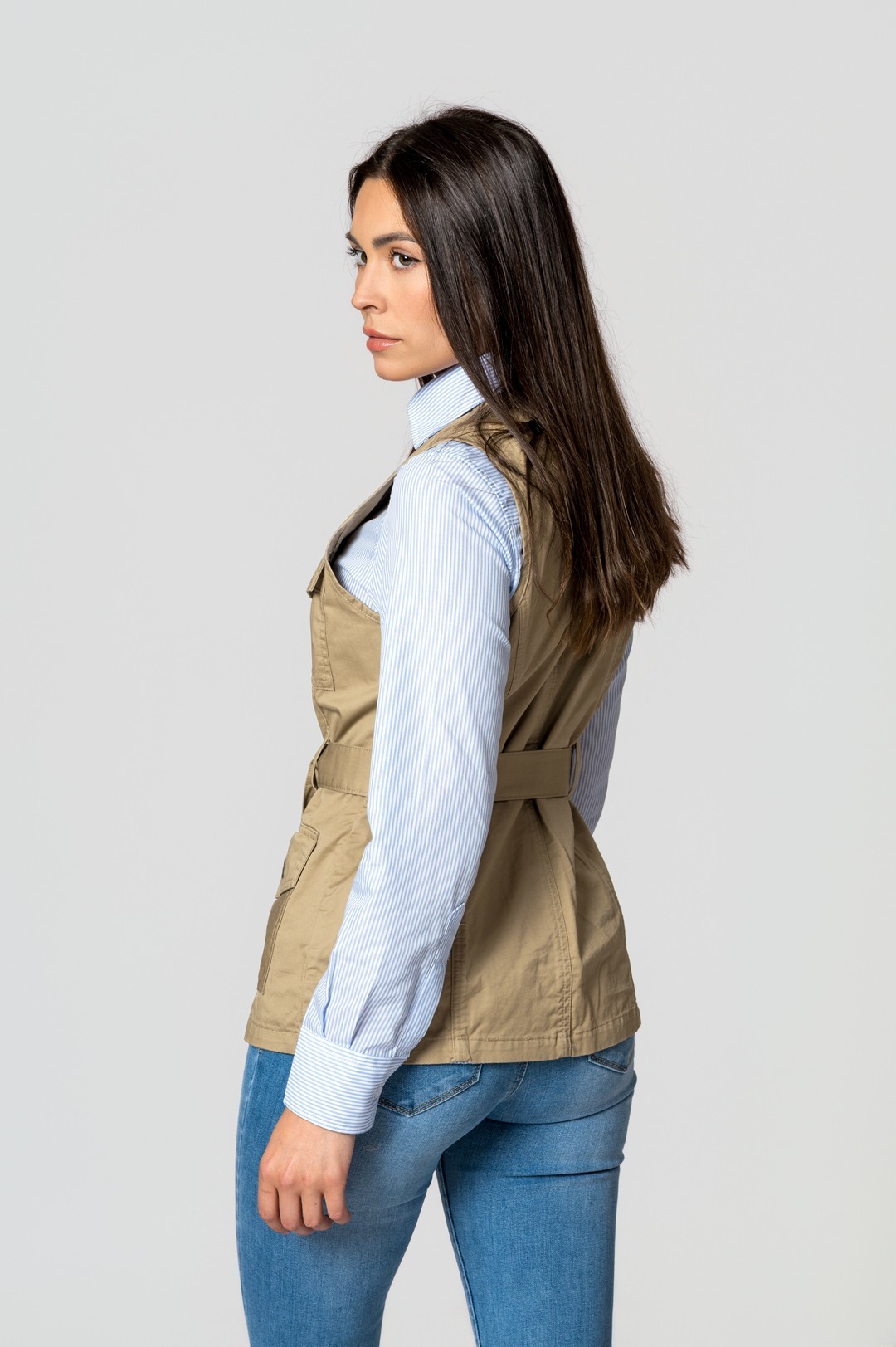CHALECO SAHARIANA 4 BOLSILLOS BEIGE
