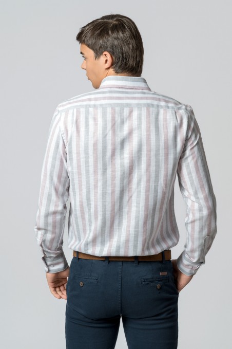 CAMISA RAYAS CENIZA