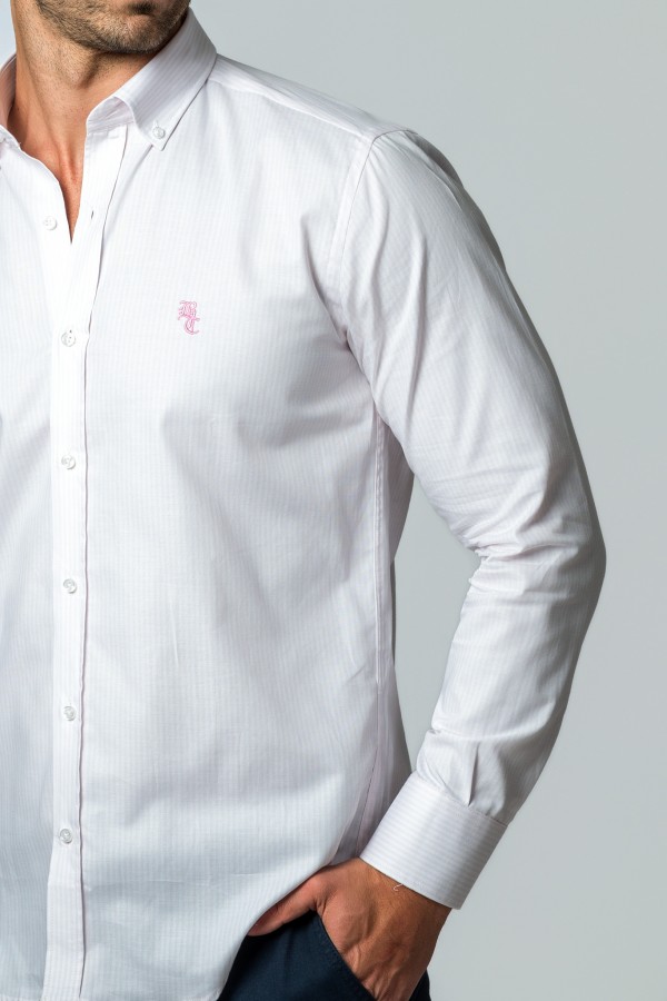CAMISA RAYAS ROSA CLASSIC