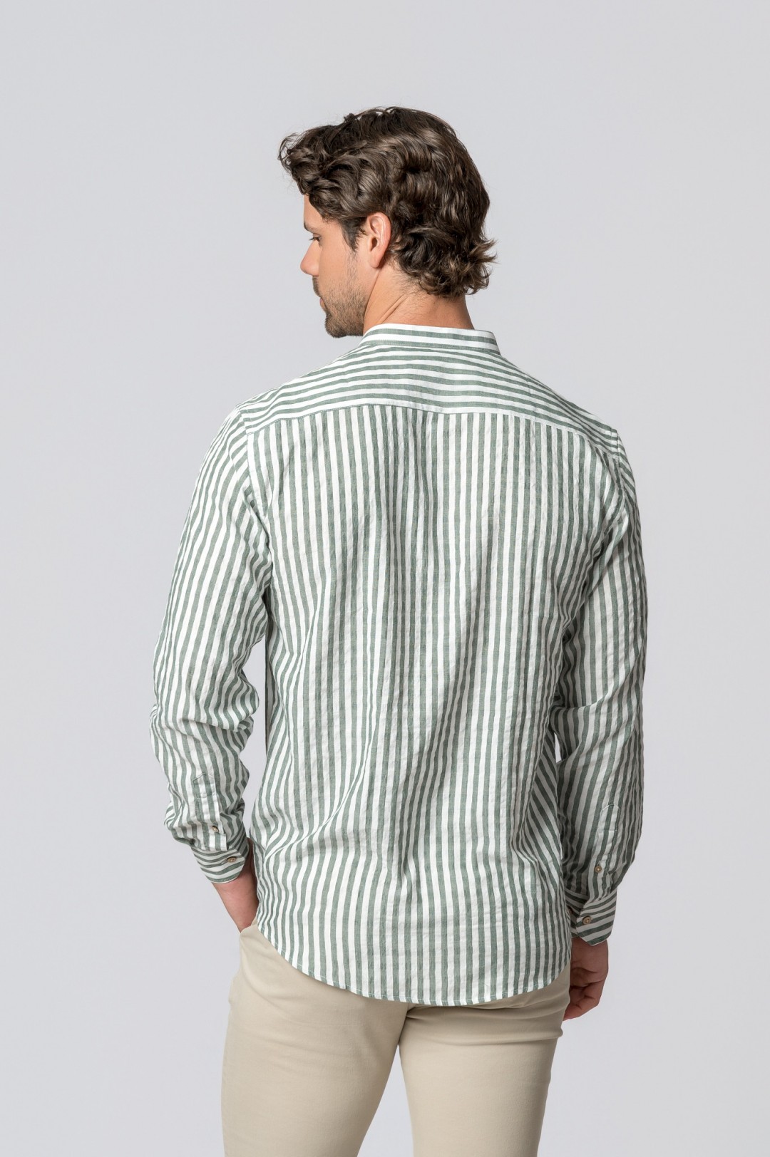 CAMISA RAYAS VERDE BOSQUE