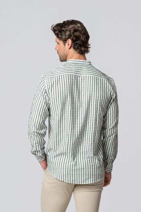 CAMISA RAYAS VERDE BOSQUE