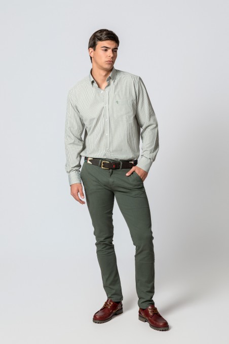 CAMISA MICROCUADRO VERDE