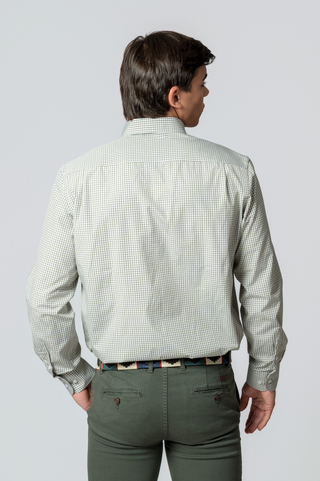 CAMISA MICROCUADRO VERDE
