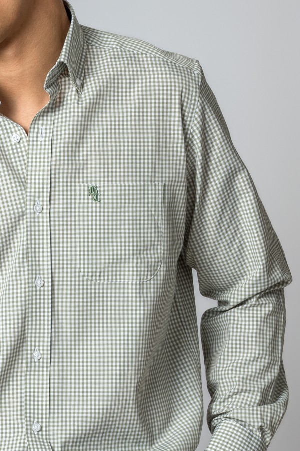 CAMISA MICROCUADRO VERDE