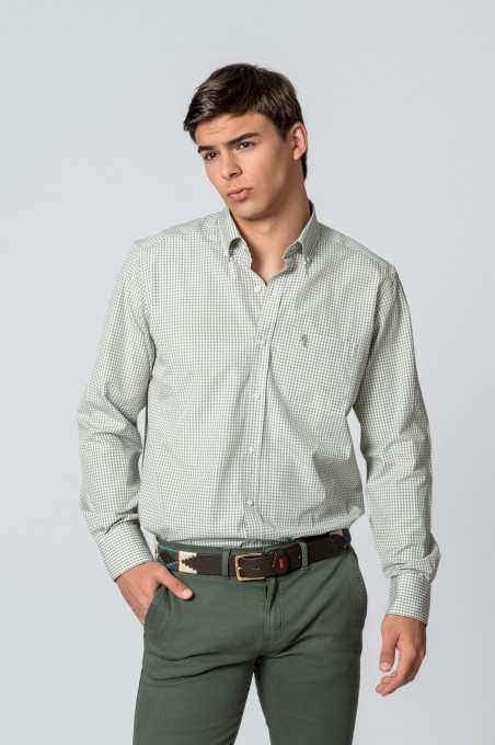CAMISA MICROCUADRO VERDE