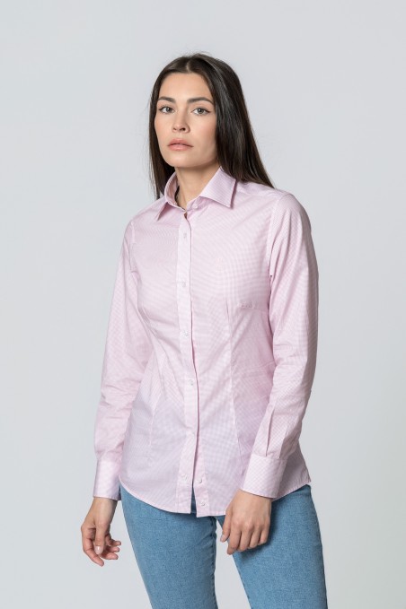 CAMISA TRAMA ROSA