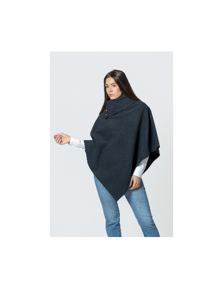 NAVY BLUE MOUFLON CAPE