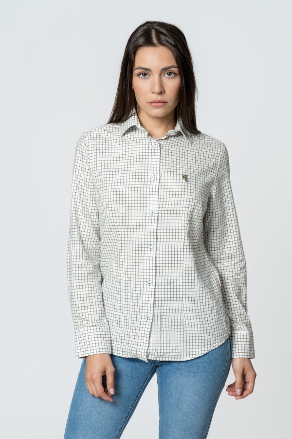 CHEMISE À CARREAUX VERTS ET BRUNS 2