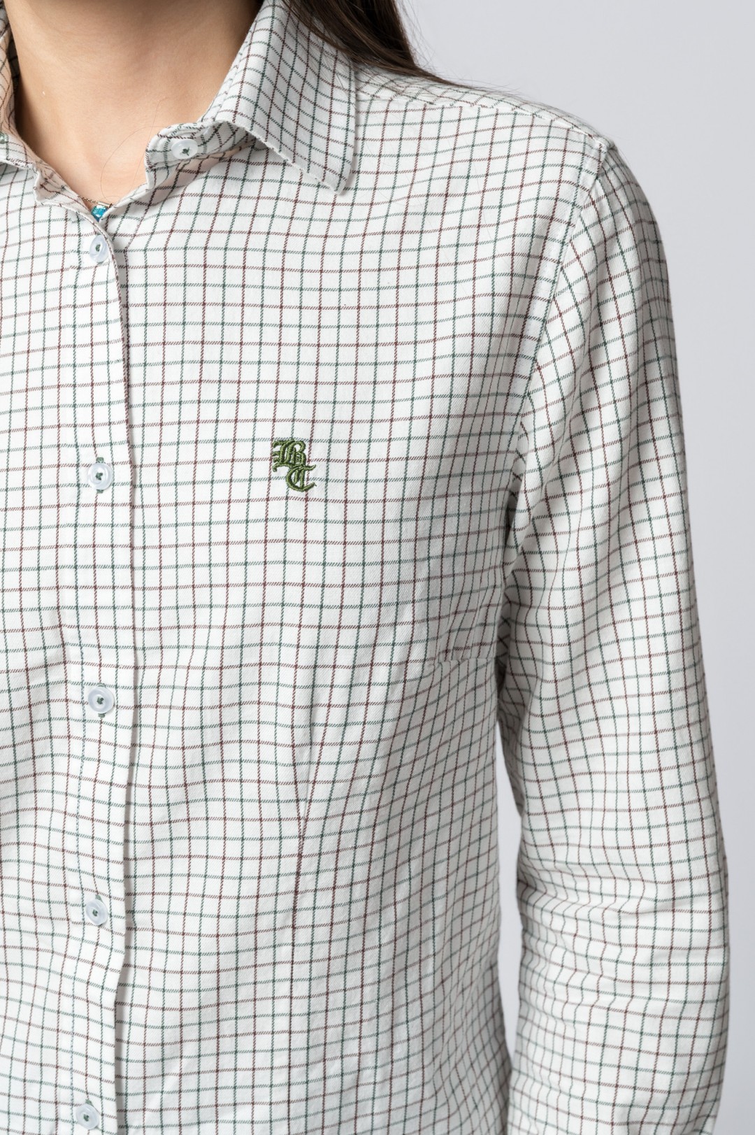 CAMISA XADREZ VERDE E CASTANHA