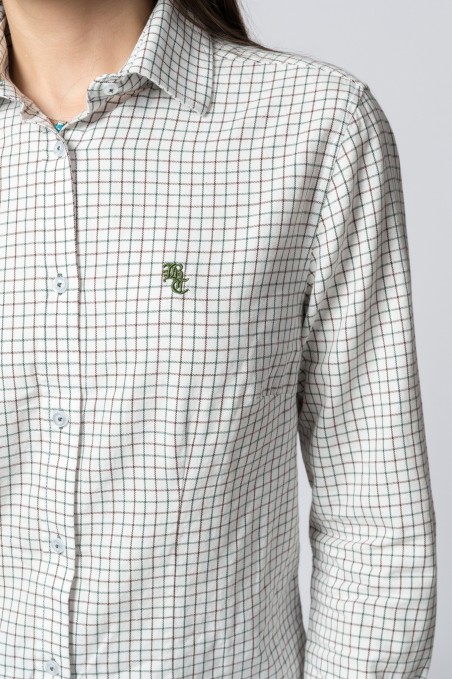 CAMISA XADREZ VERDE E CASTANHA