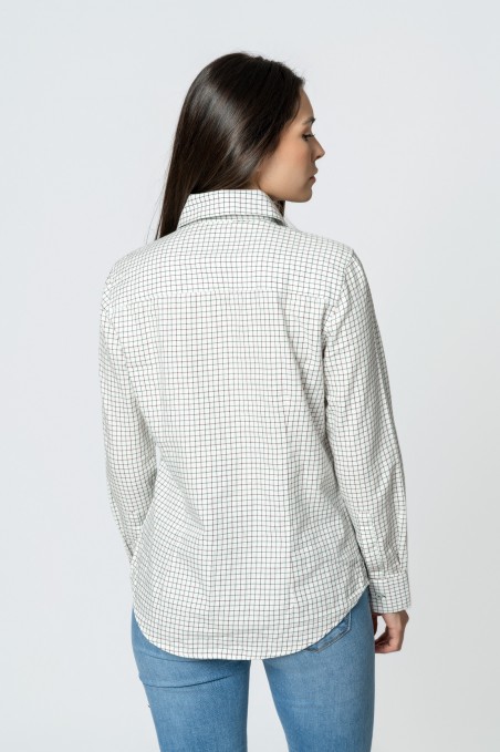 CAMISA XADREZ VERDE E CASTANHA