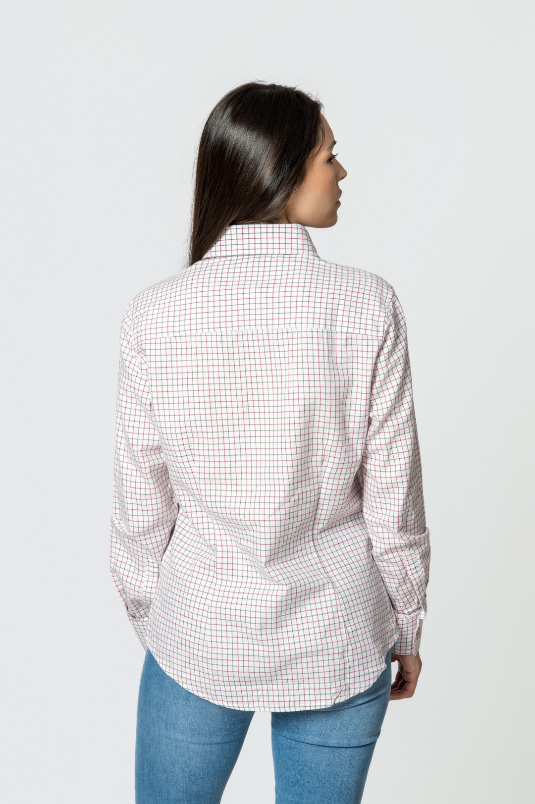 CHEMISE À CARREAUX ROSES ET VERTS