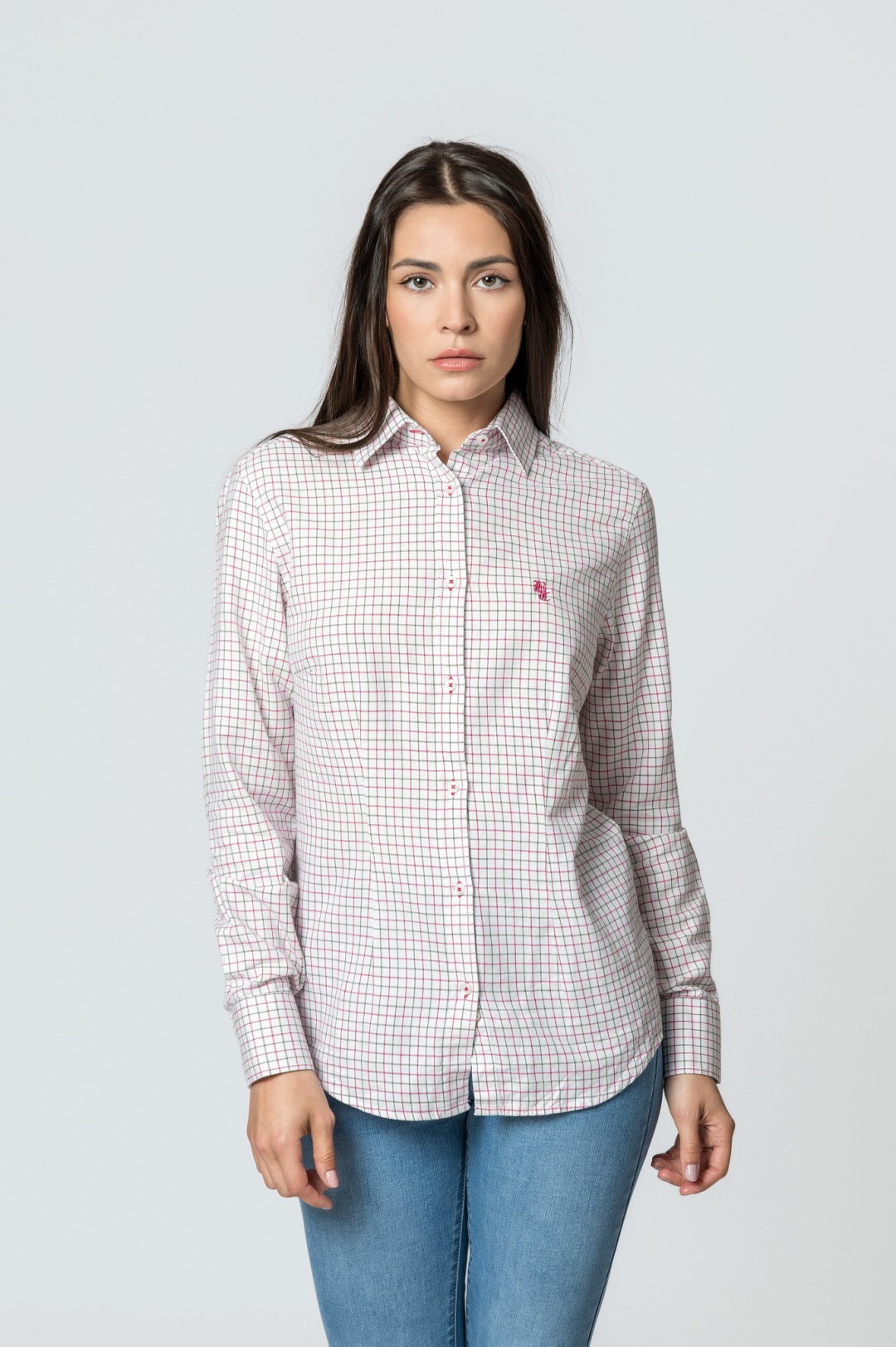 CAMISA CUADROS ROSA Y VERDE