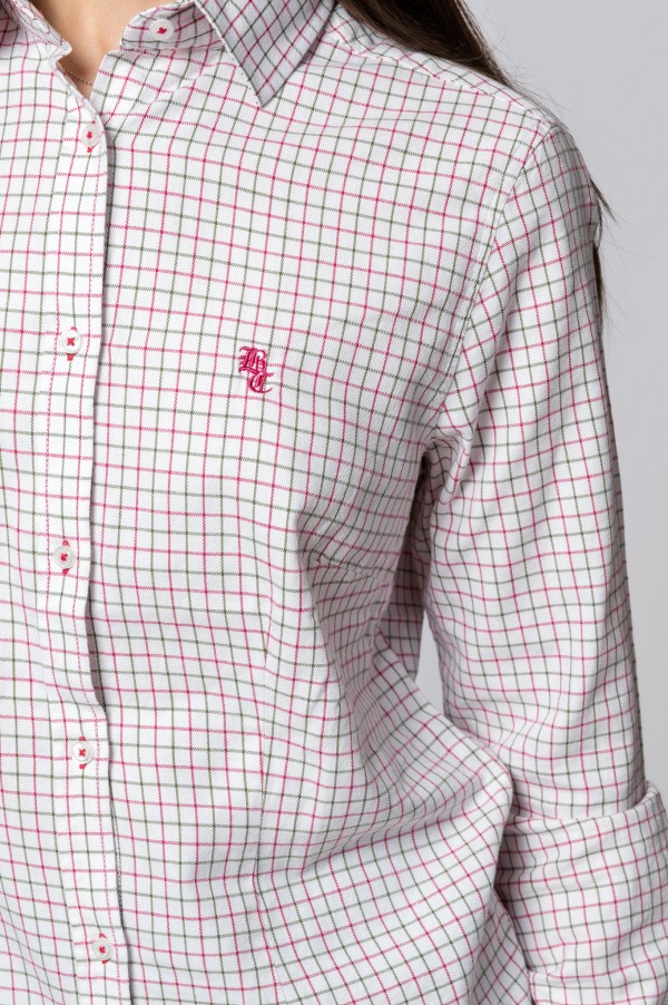 CAMISA CUADROS ROSA Y VERDE