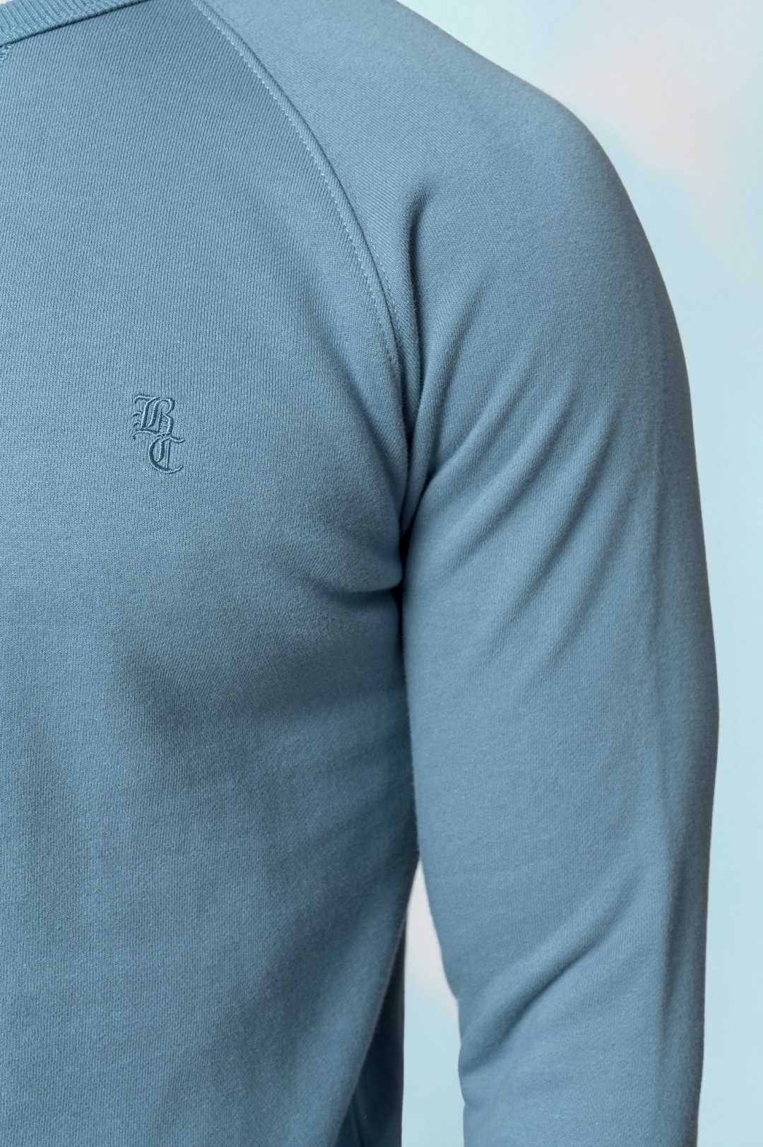 SWEAT-SHIRT BRODÉ BC BLEU PÉTROLE